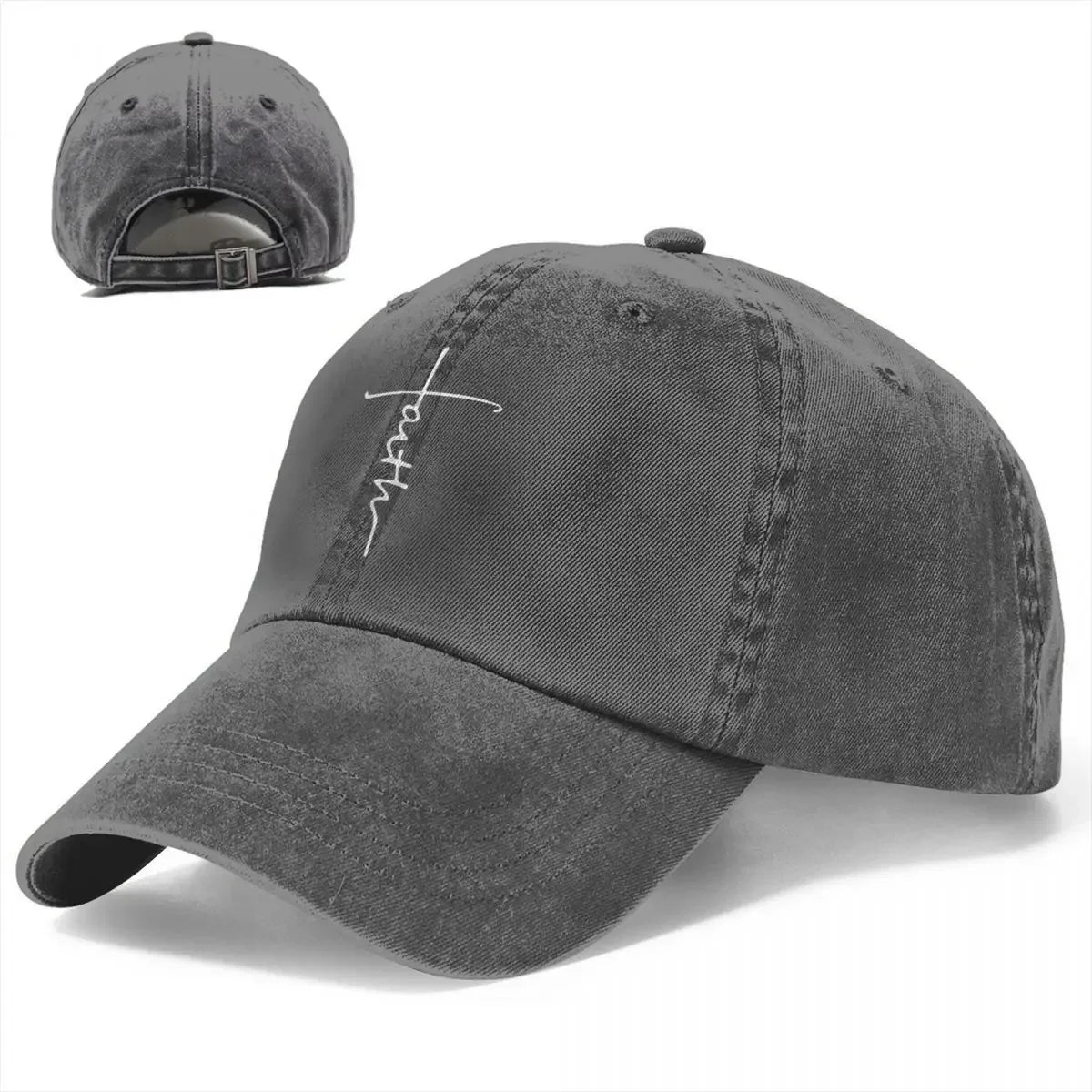 Faith Cross Script Baseball Cap