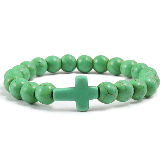 Cross Natural Stone Bracelet