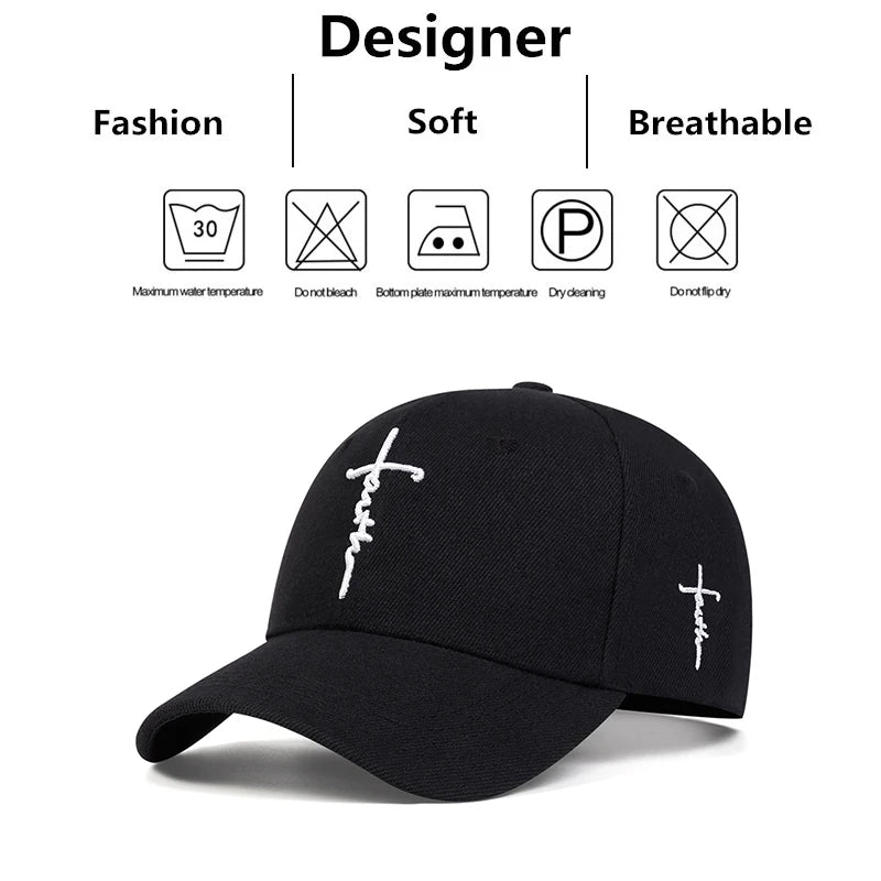 Faith Cross Embroidered Baseball Hat