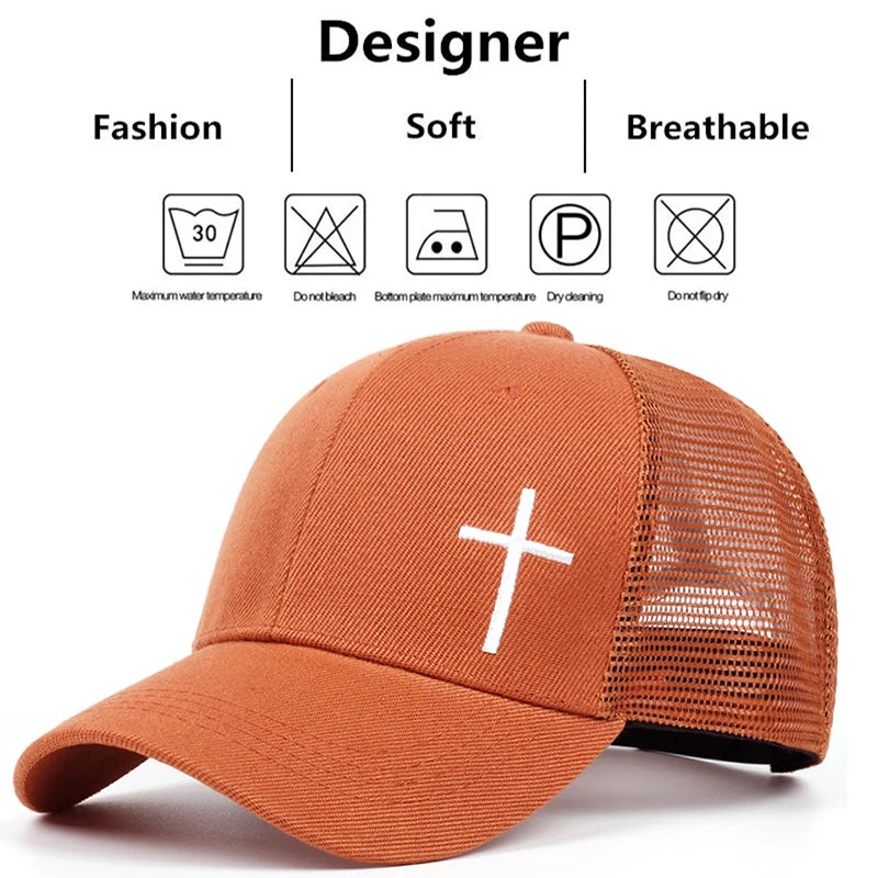 Simple Cross Trucker Baseball Cap