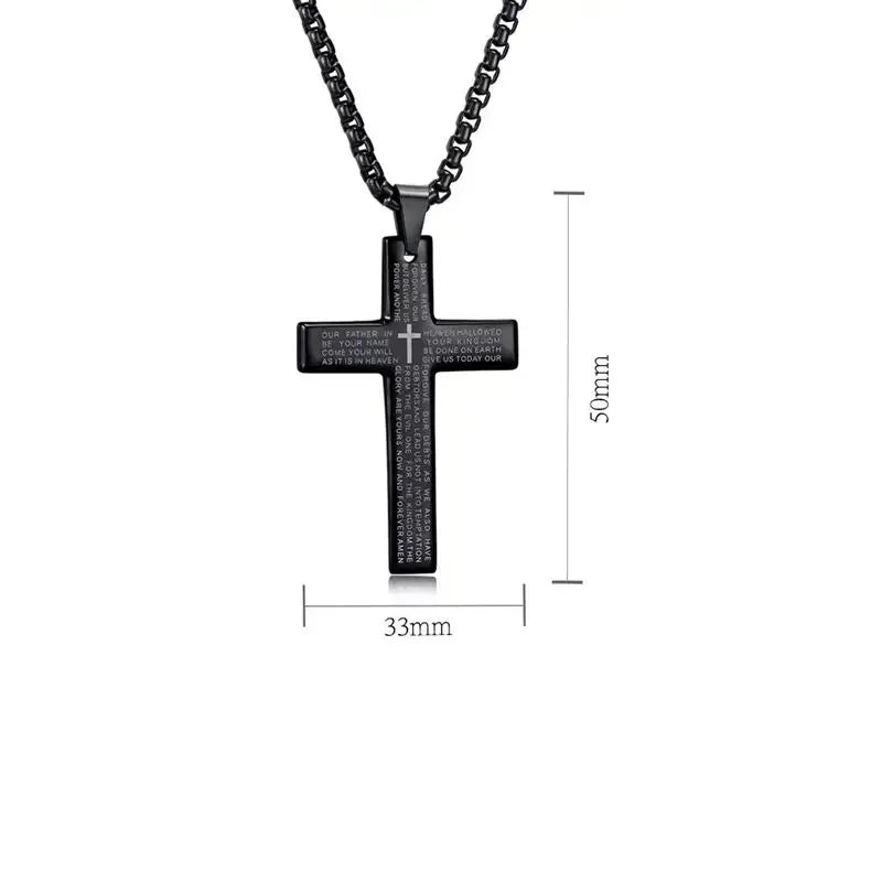Lord's Prayer Cross Necklace