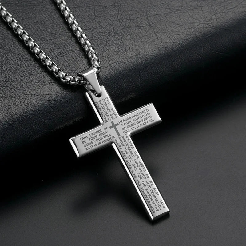 Lord's Prayer Cross Necklace