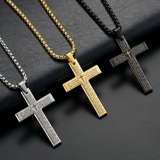 Lord's Prayer Cross Necklace