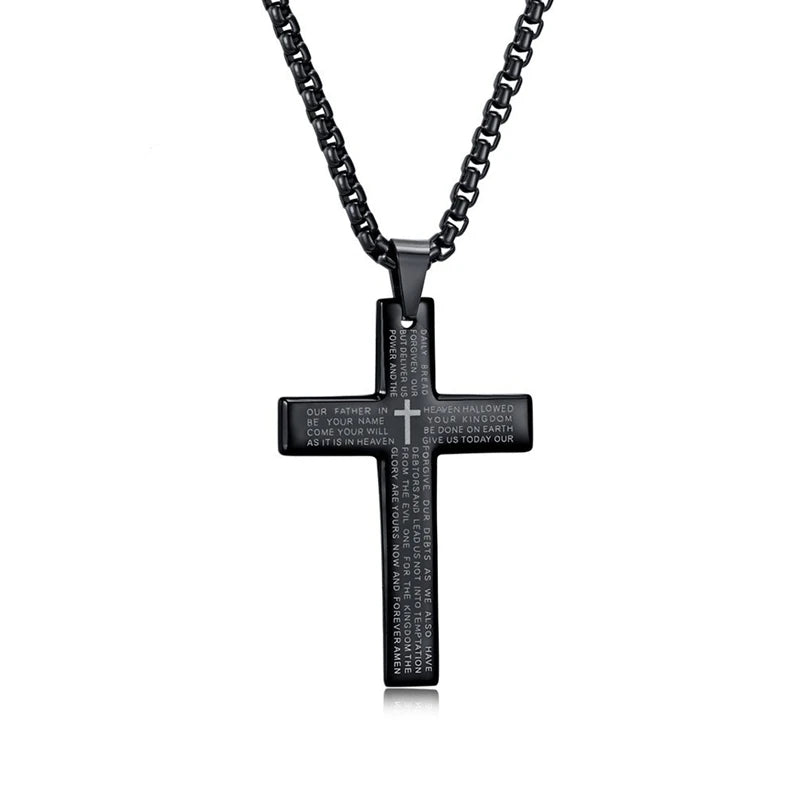 Lord's Prayer Cross Necklace