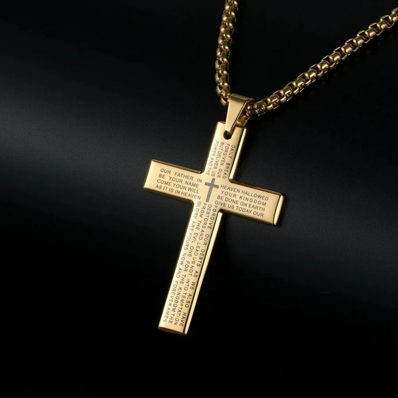 Lord's Prayer Cross Necklace