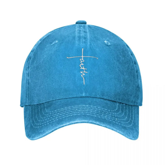 Faith Cross Script Baseball Cap